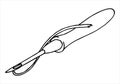 Simple line drawing. punch needle. carpet embroidery tool. hobby, handicraft, handicraft